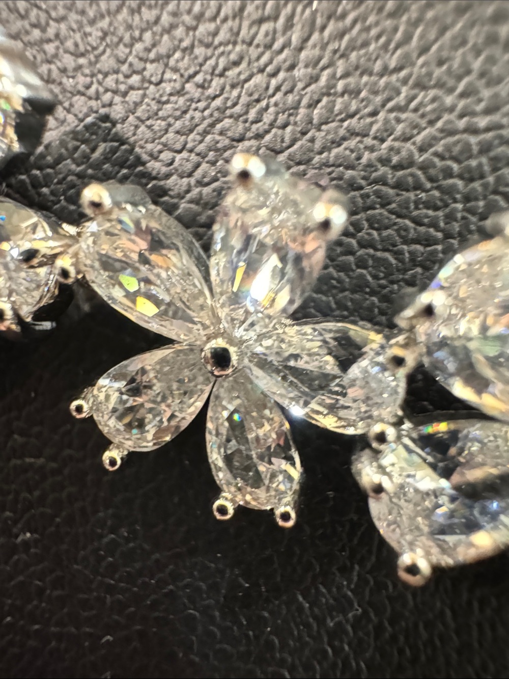 Elegant Silver Floral CZ Necklace - Women Jewelry 17” - Picture 4 of 7